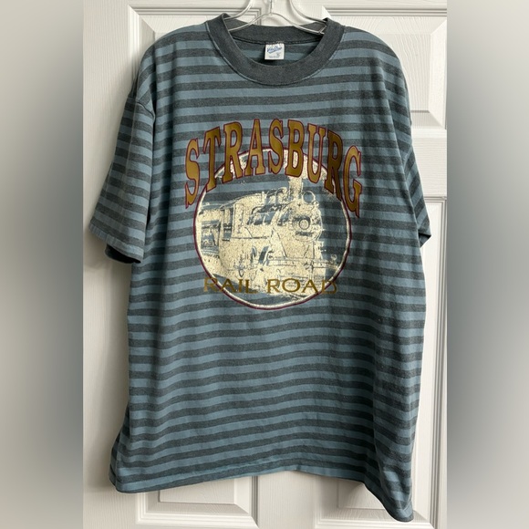 Vintage Strasburg Railroad Velva Sheen Tag Adult XL Made in USA Single Stitch - Picture 1 of 4